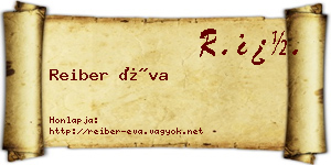 Reiber Éva névjegykártya